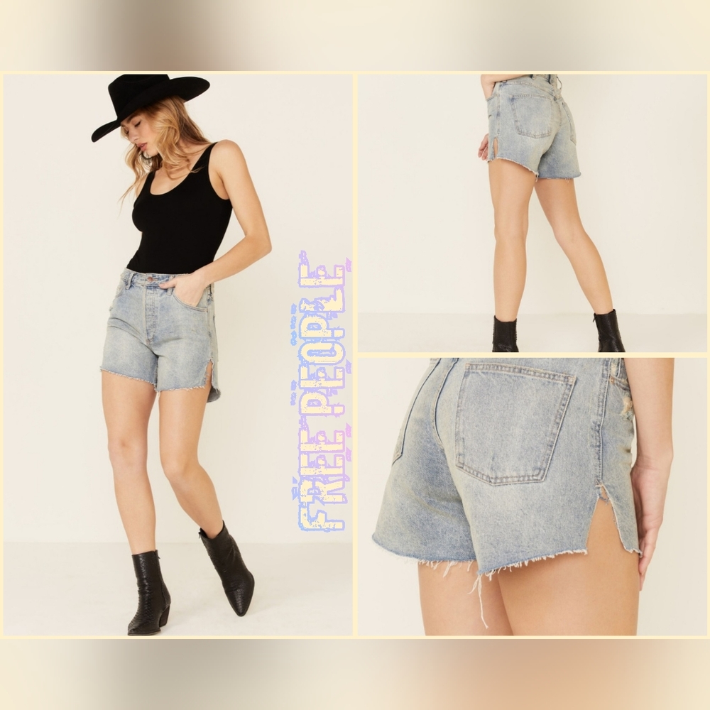 Free People We the free Women's Fringe Denim Jeans Shorts Size 26 NWT